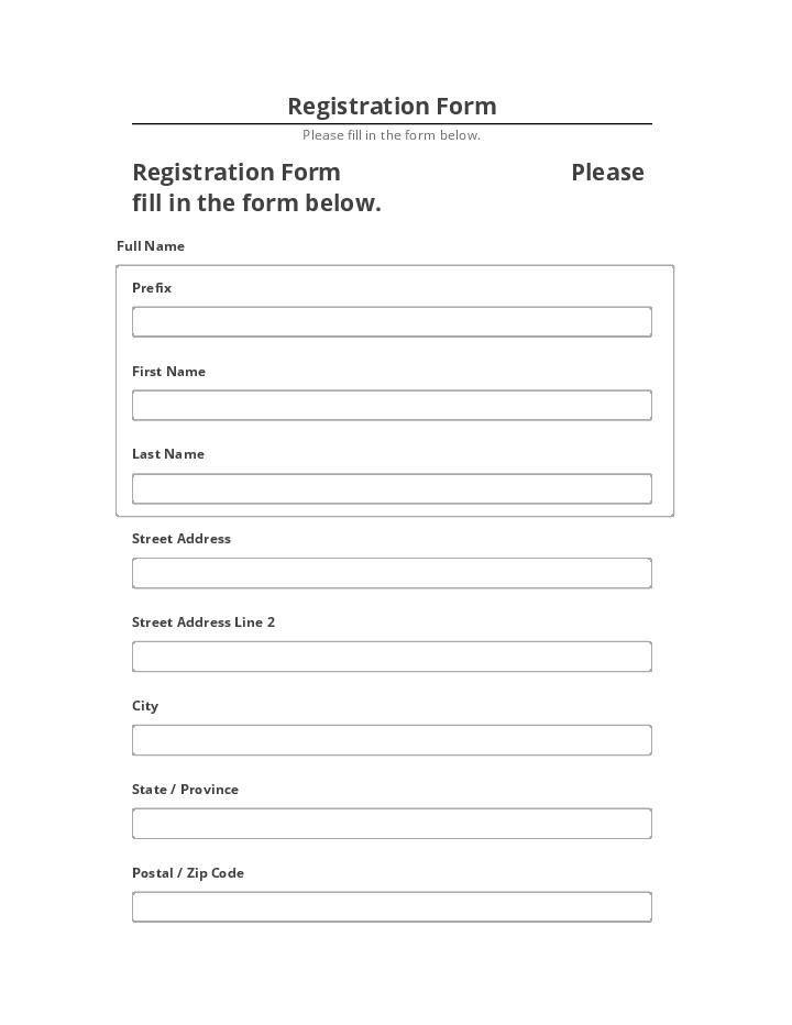 Update Registration Form from Netsuite