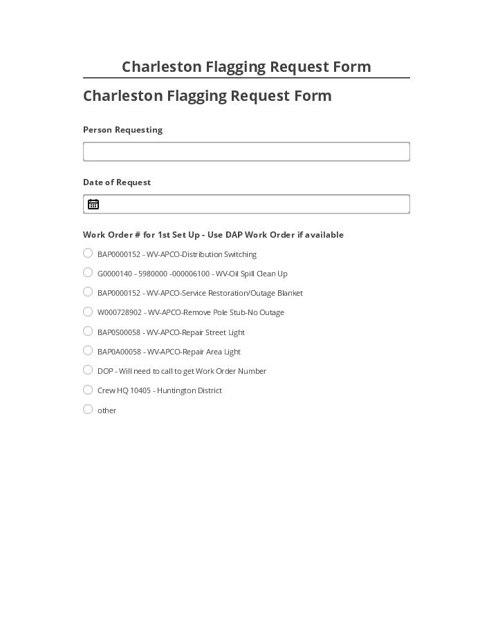 Arrange Charleston Flagging Request Form
