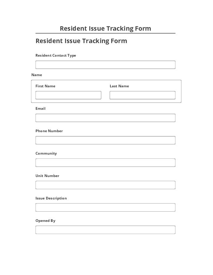 Manage Resident Issue Tracking Form in Netsuite