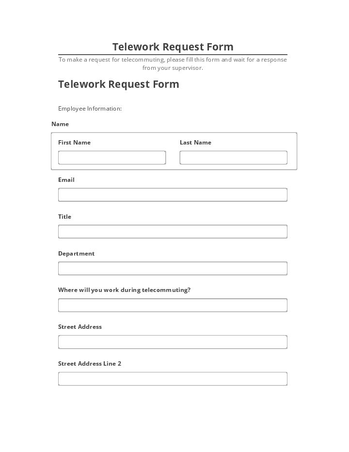 Pre-fill Telework Request Form from Netsuite