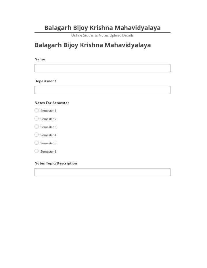 Integrate Balagarh Bijoy Krishna Mahavidyalaya with Netsuite