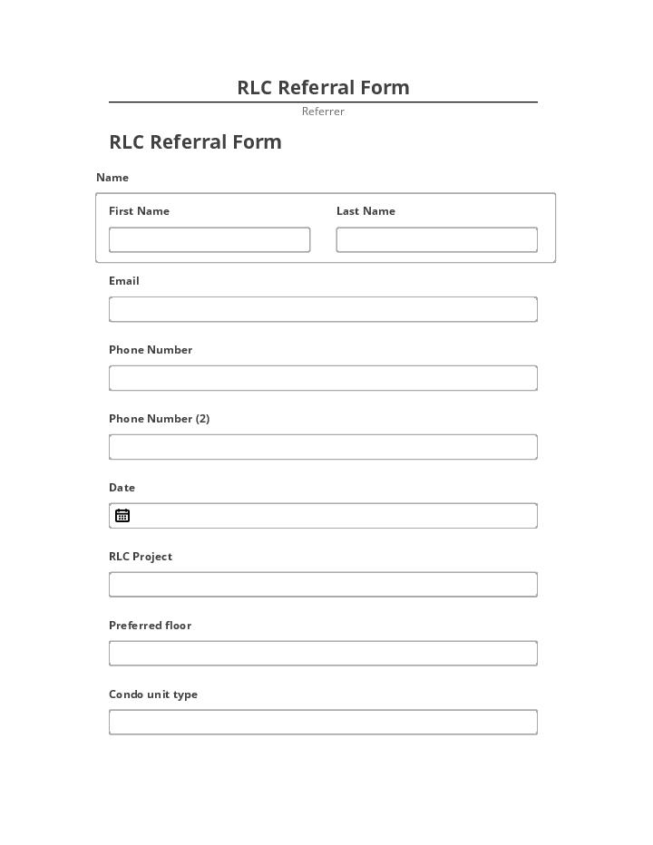 Export RLC Referral Form to Microsoft Dynamics