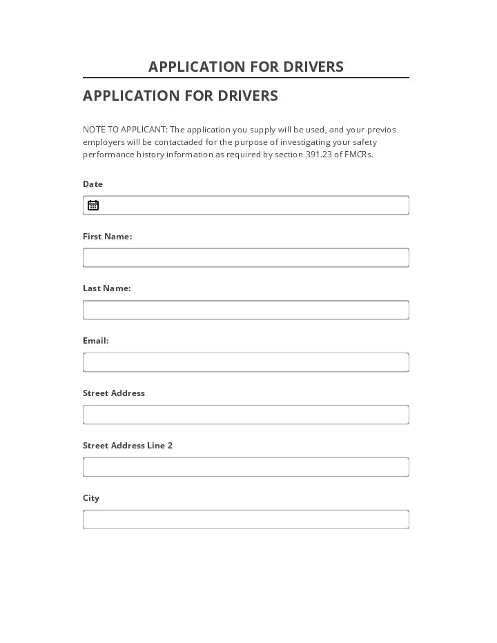 Arrange APPLICATION FOR DRIVERS in Salesforce