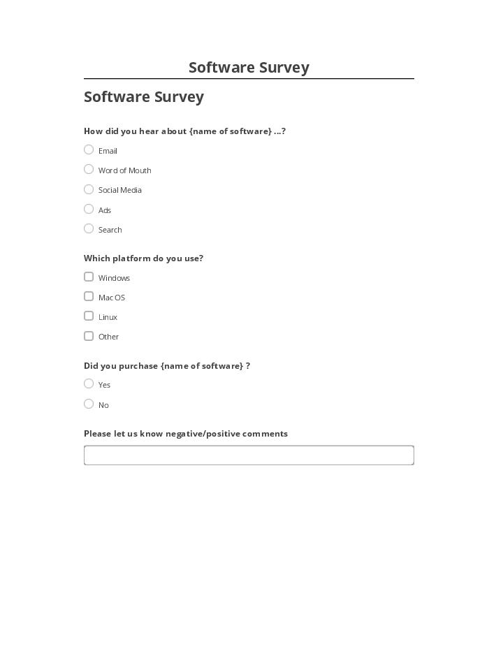 Extract Software Survey from Netsuite
