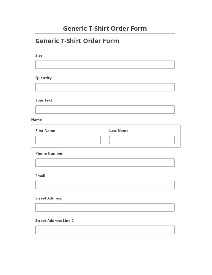 Integrate Generic T-Shirt Order Form with Salesforce