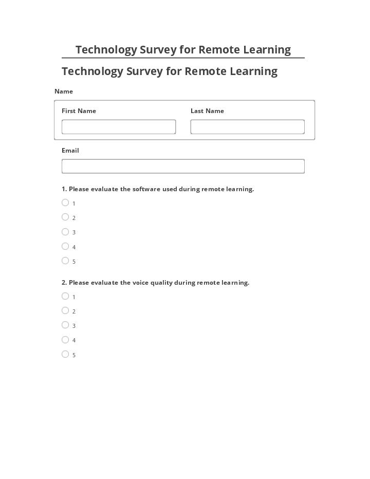 Update Technology Survey for Remote Learning
