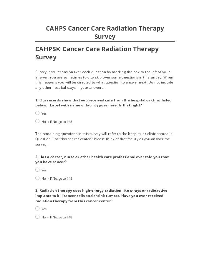 Pre-fill CAHPS Cancer Care Radiation Therapy Survey from Microsoft Dynamics