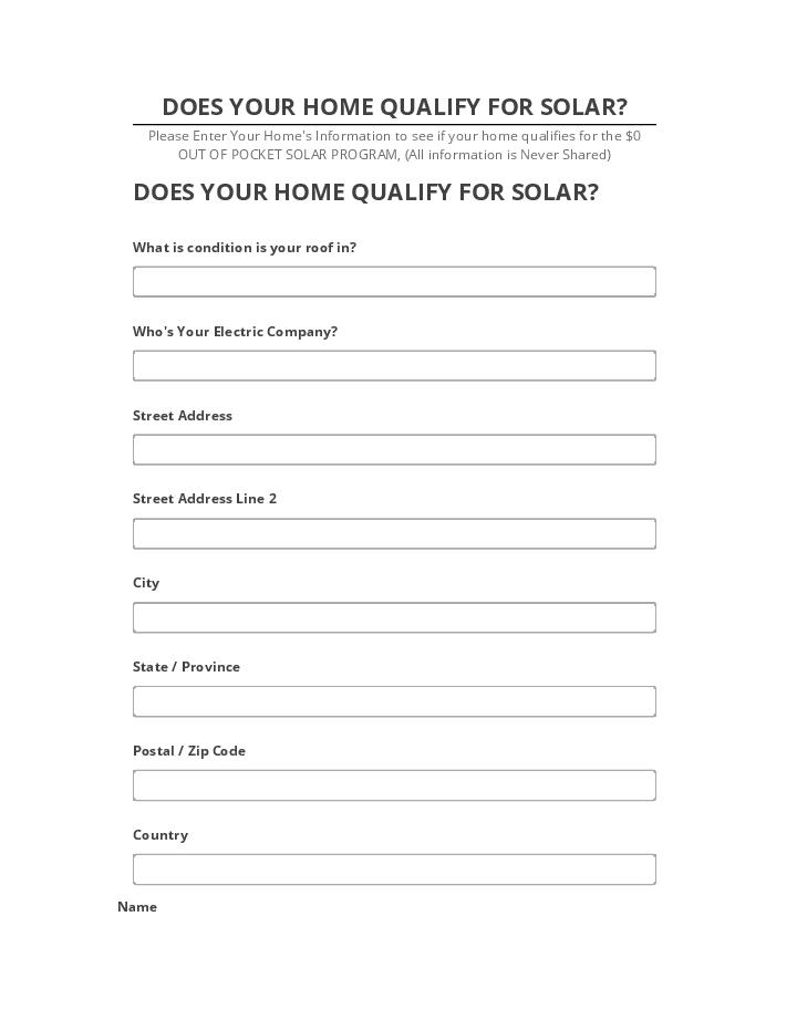 Arrange DOES YOUR HOME QUALIFY FOR SOLAR? in Microsoft Dynamics