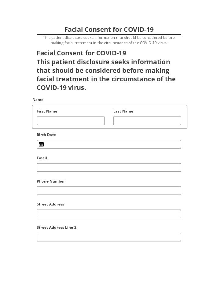 Integrate Facial Consent for COVID-19