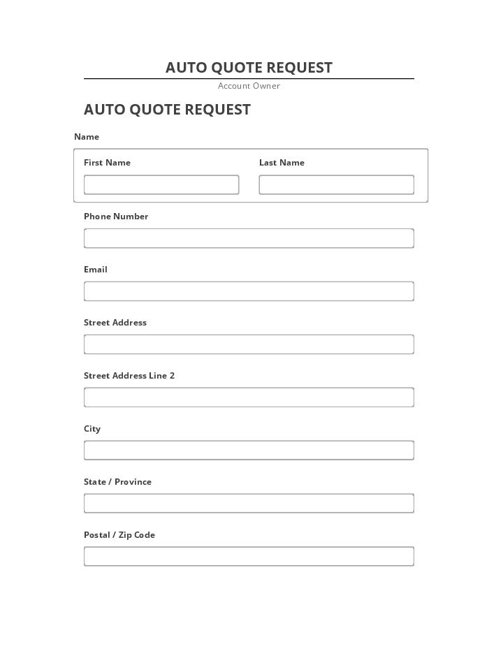 Synchronize AUTO QUOTE REQUEST with Salesforce