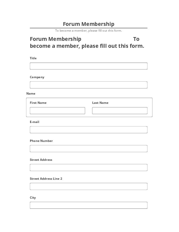 Pre-fill Forum Membership from Salesforce