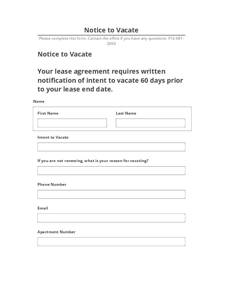 Manage Notice to Vacate in Microsoft Dynamics