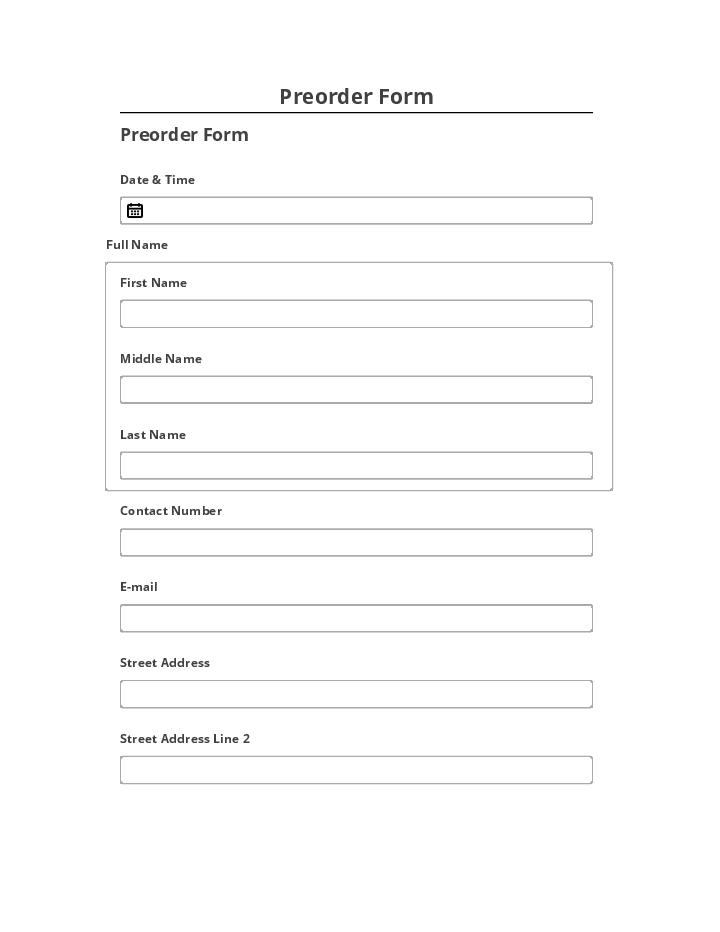 Automate Preorder Form in Salesforce