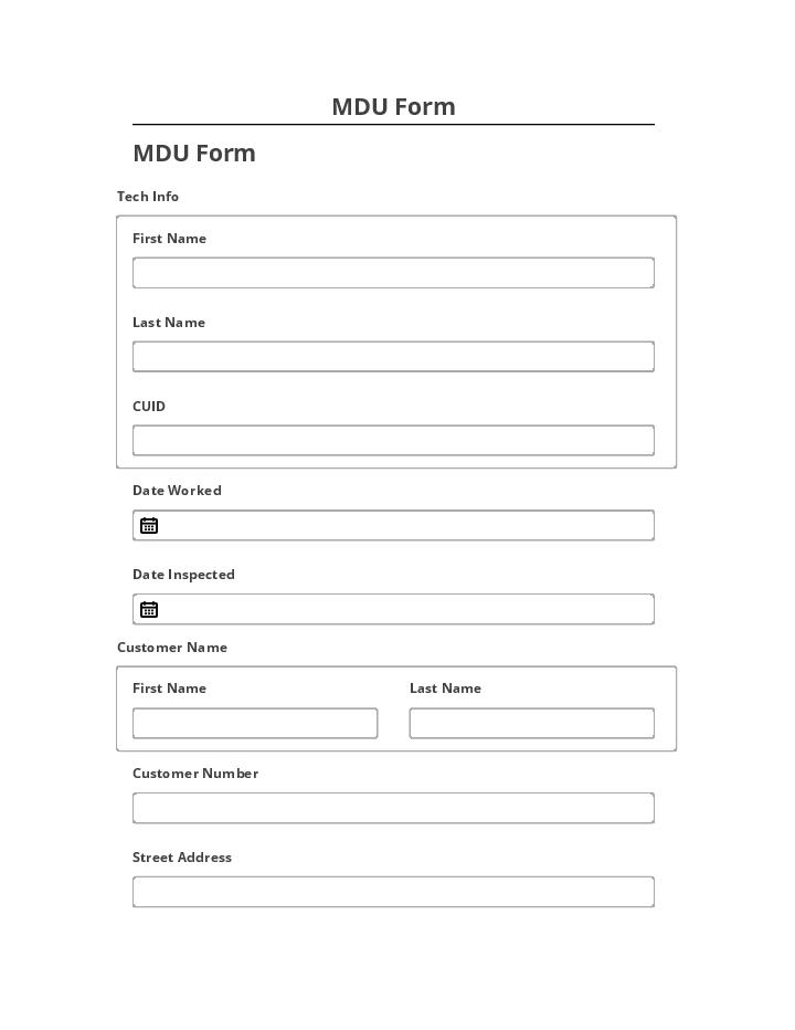 Automate MDU Form