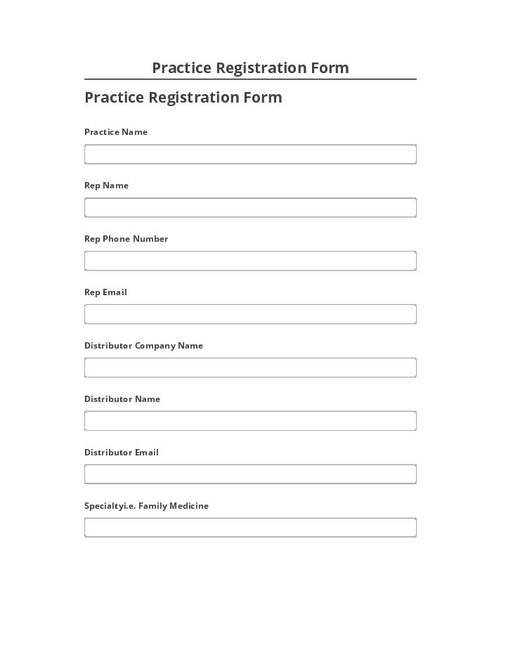 Archive Practice Registration Form to Microsoft Dynamics