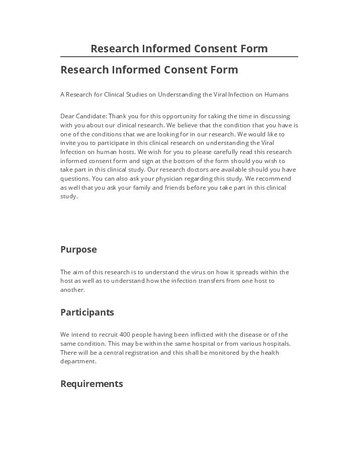 Manage Research Informed Consent Form