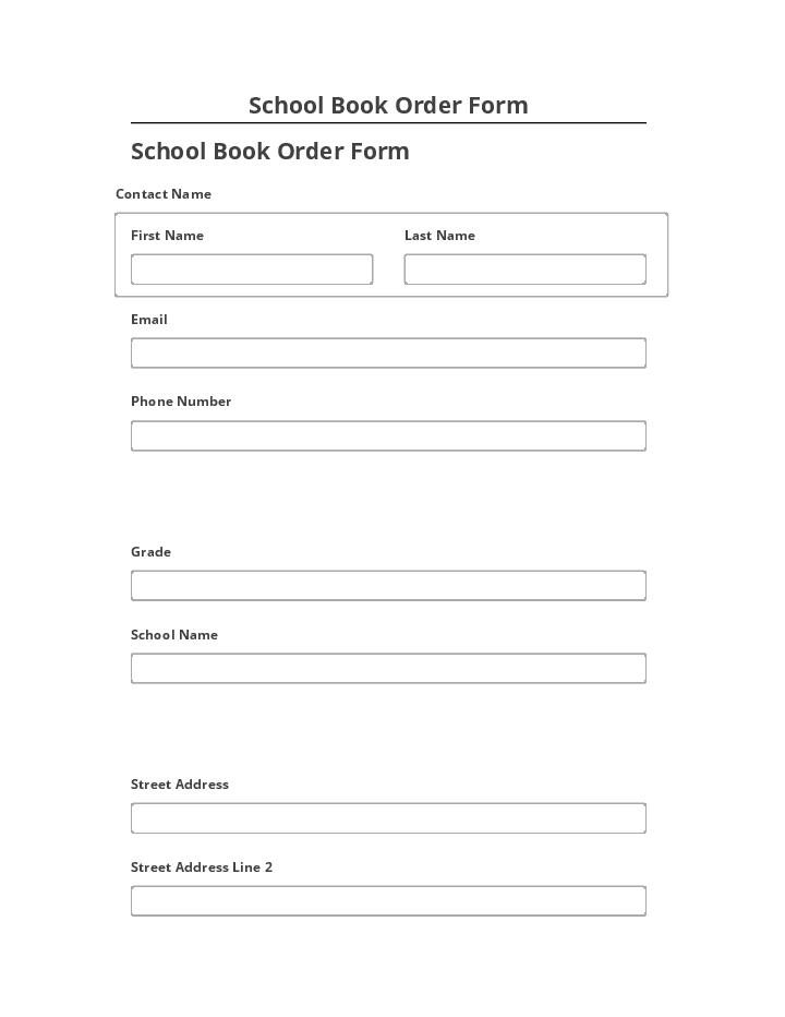 Update School Book Order Form