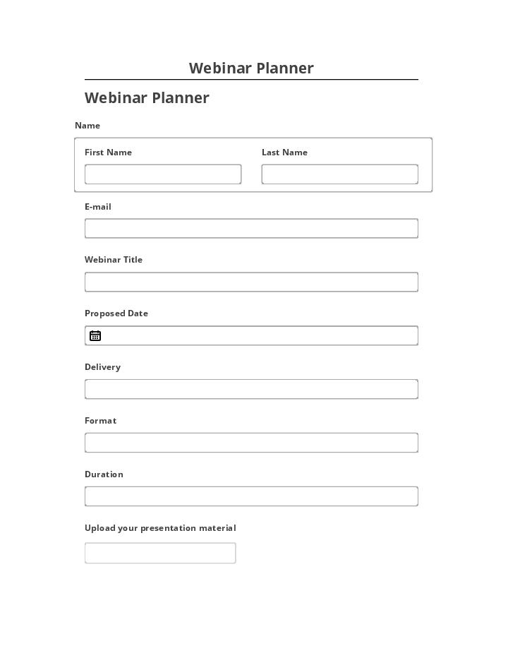 Arrange Webinar Planner in Salesforce