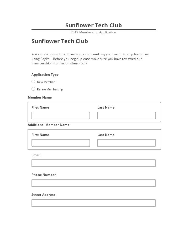 Arrange Sunflower Tech Club in Salesforce