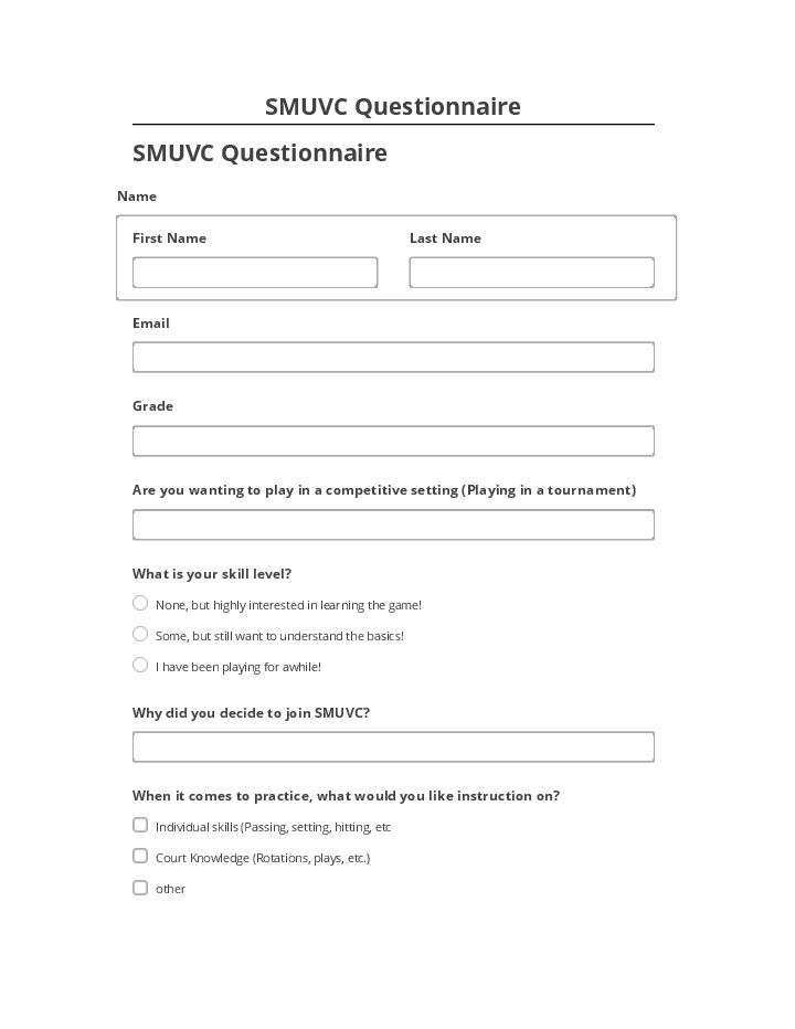 Automate SMUVC Questionnaire in Microsoft Dynamics