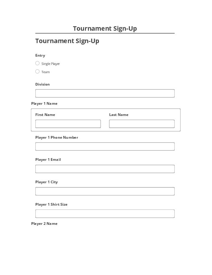 Integrate Tournament Sign-Up