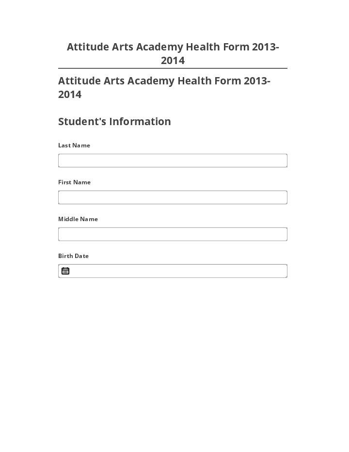 Incorporate Attitude Arts Academy Health Form 2013-2014 in Microsoft Dynamics