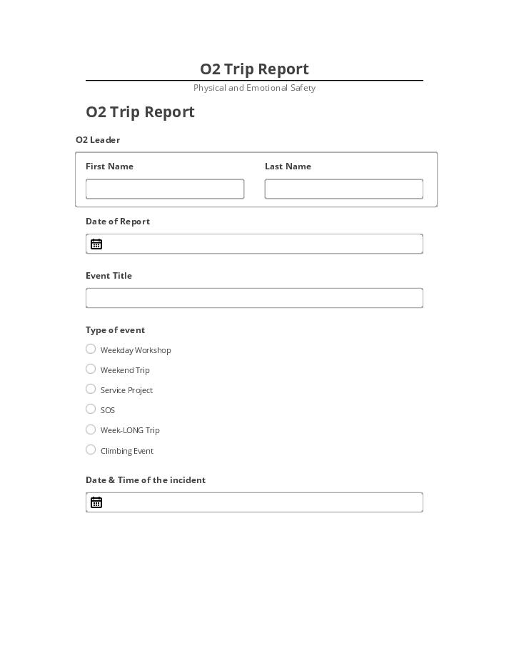 Update O2 Trip Report from Salesforce