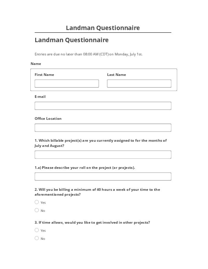 Update Landman Questionnaire from Netsuite