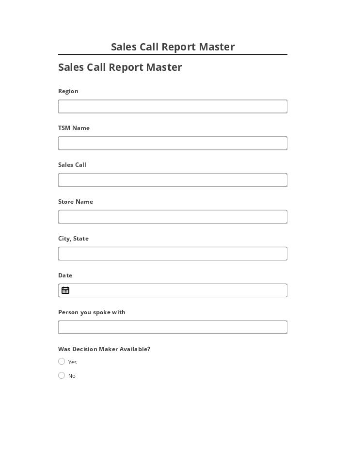 Integrate Sales Call Report Master with Netsuite