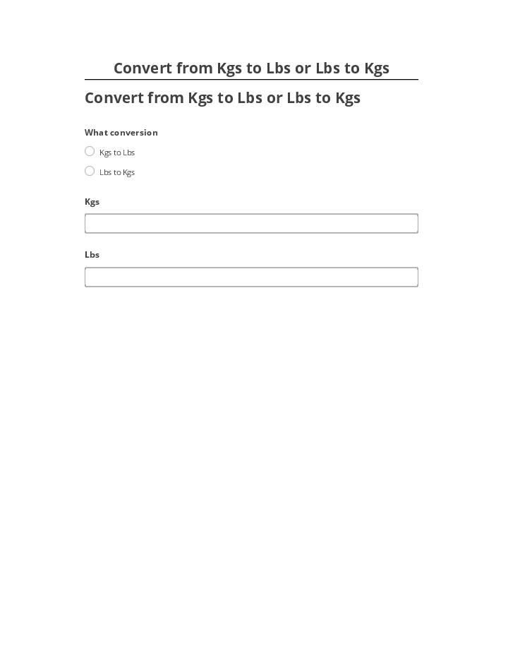 Pre-fill Convert from Kgs to Lbs or Lbs to Kgs from Netsuite