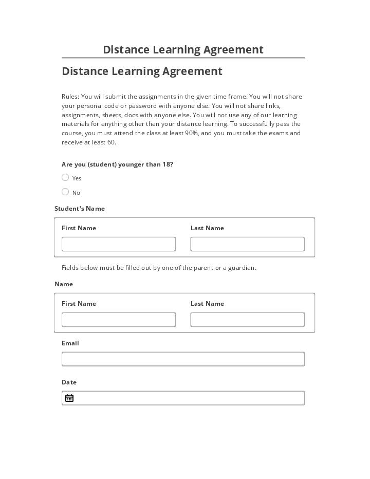 Pre-fill Distance Learning Agreement