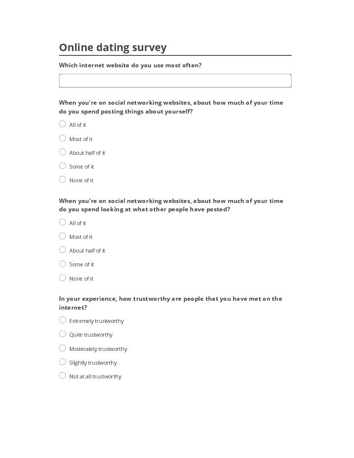 Integrate Online dating survey