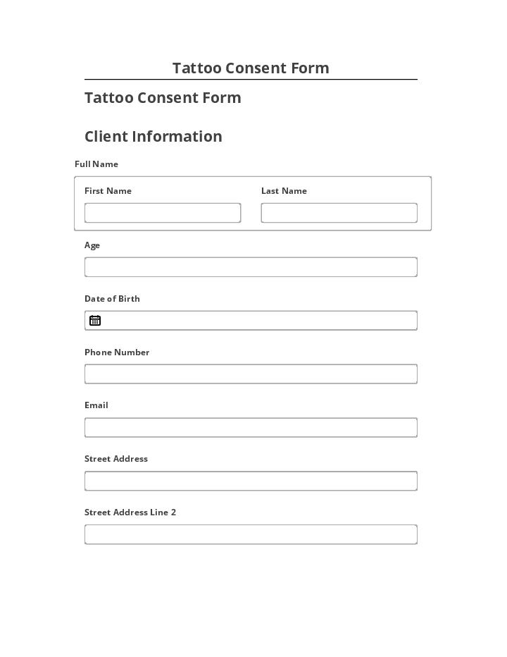 Export Tattoo Consent Form to Salesforce