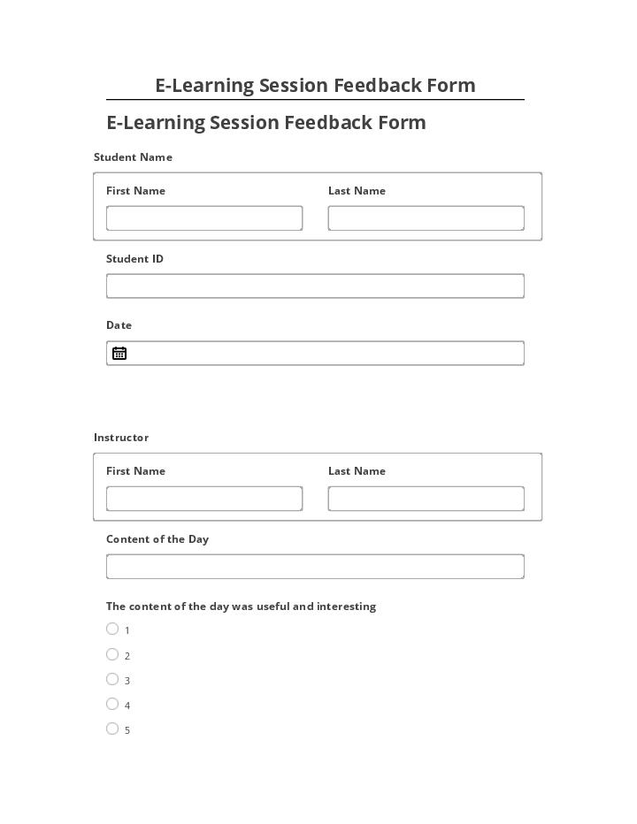 Integrate E-Learning Session Feedback Form