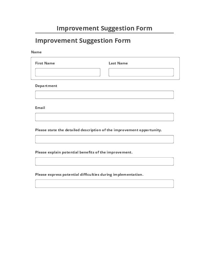Export Improvement Suggestion Form to Salesforce