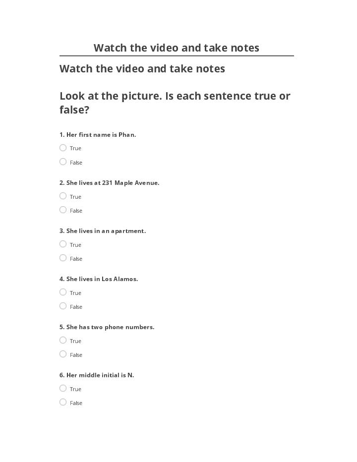 Arrange Watch the video and take notes in Netsuite