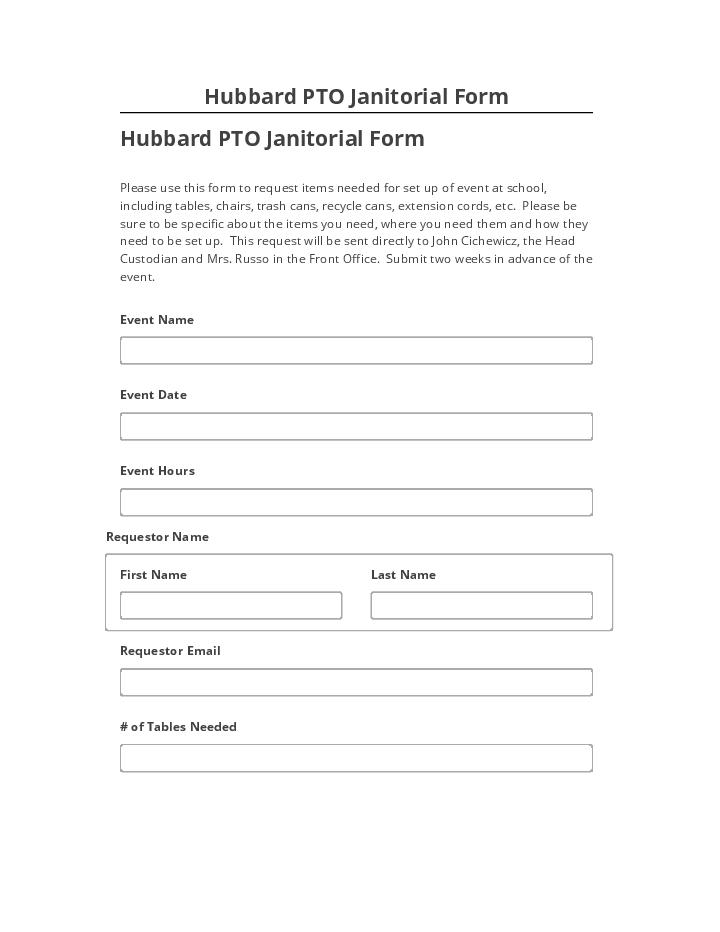 Pre-fill Hubbard PTO Janitorial Form from Salesforce