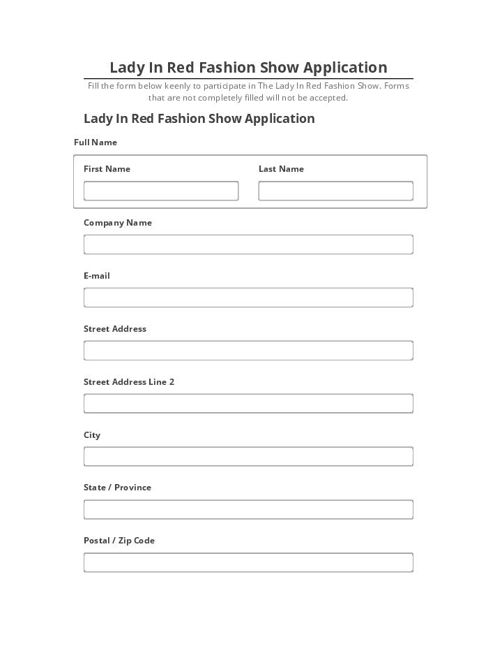 Export Lady In Red Fashion Show Application to Microsoft Dynamics