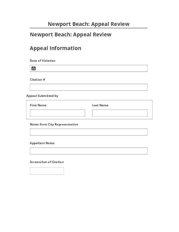 Export Newport Beach: Appeal Review to Microsoft Dynamics