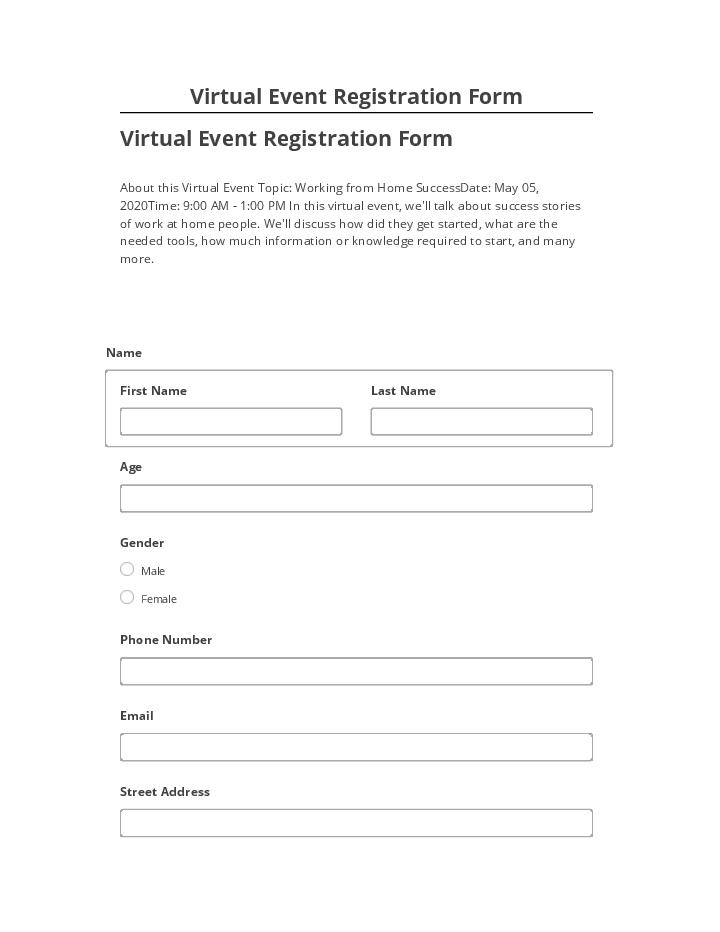 Arrange Virtual Event Registration Form in Netsuite