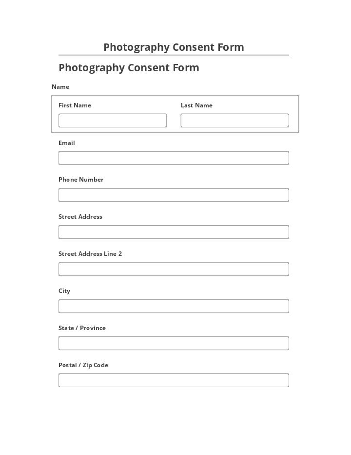 Arrange Photography Consent Form in Netsuite