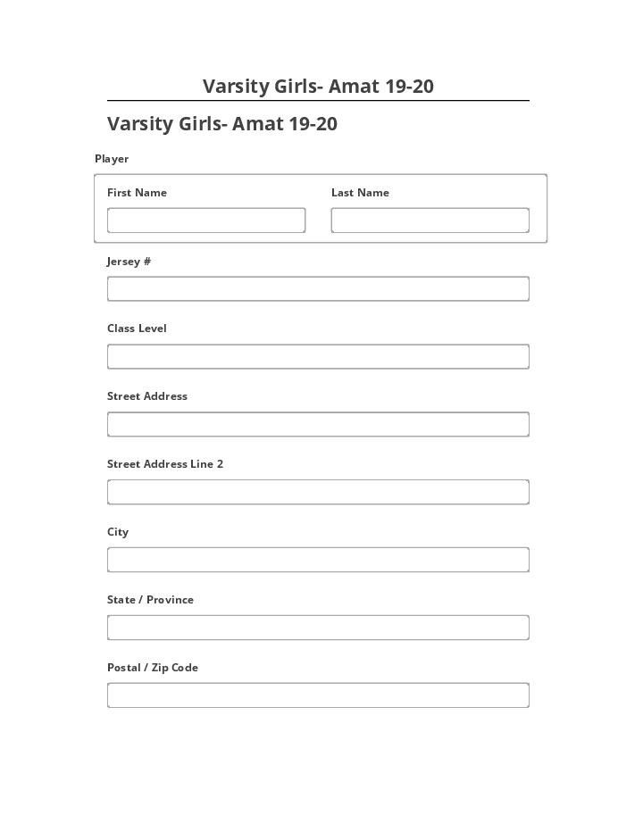 Automate Varsity Girls- Amat 19-20 in Netsuite