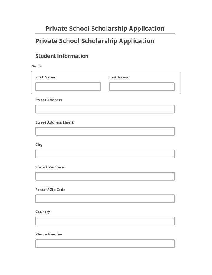 Extract Private School Scholarship Application from Netsuite