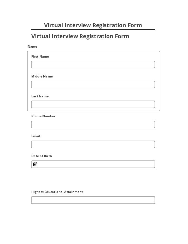 Arrange Virtual Interview Registration Form in Salesforce