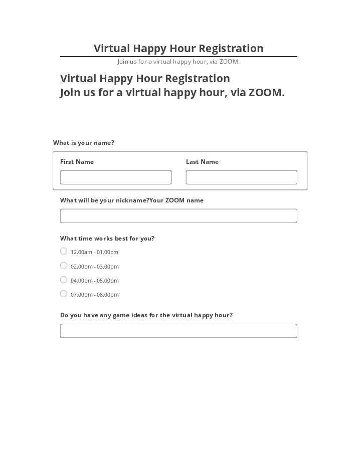 Pre-fill Virtual Happy Hour Registration