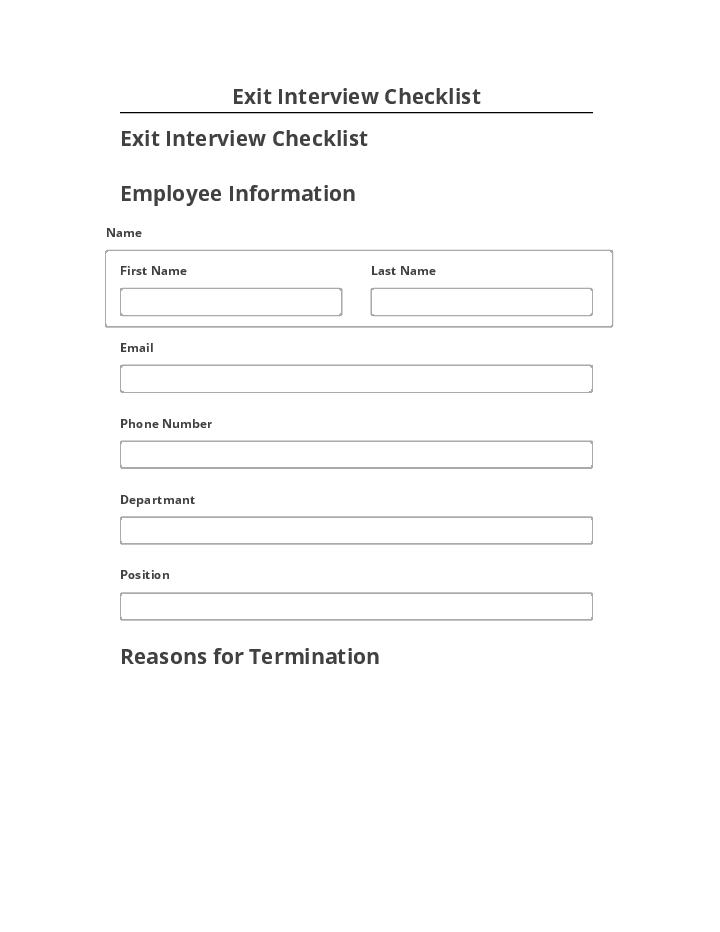 Pre-fill Exit Interview Checklist
