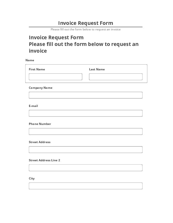 Pre-fill Invoice Request Form