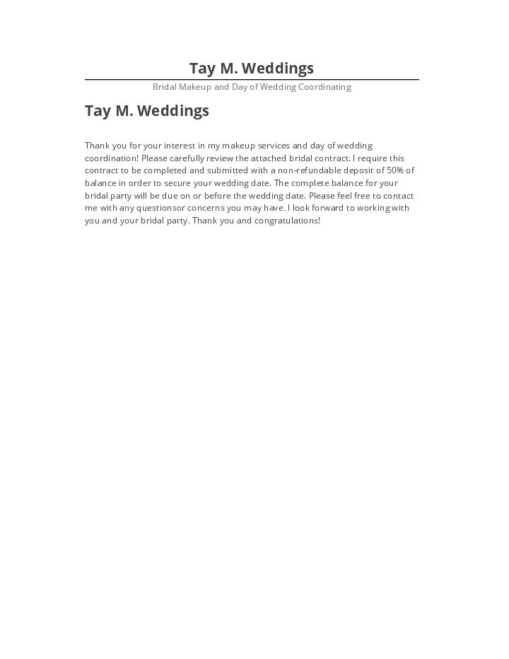 Manage Tay M. Weddings in Salesforce