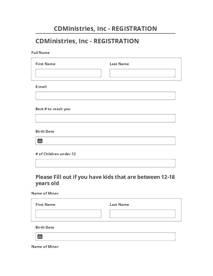 Extract CDMinistries, Inc - REGISTRATION from Salesforce