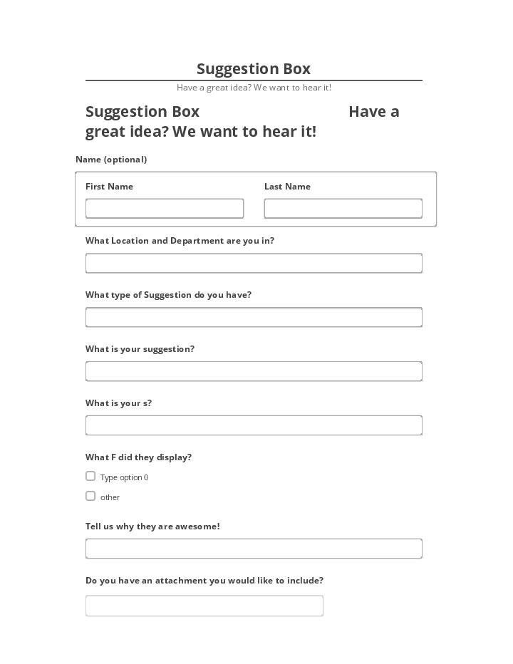 Arrange Suggestion Box in Salesforce